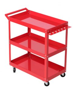 Giantz Tool Cart 3 Tier Parts Steel Trolley Mechanic Storage Organizer Red