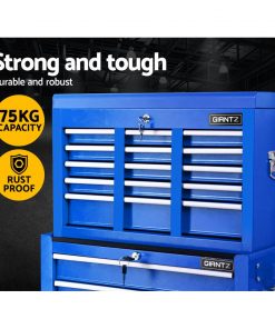 Giantz 9 Drawer Mechanic Tool Box Storage Chest - Blue