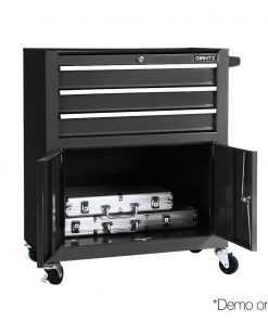 Giantz Tool Box Chest Cabinet Trolley Cart Storage Drawers Black