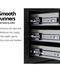 Giantz Tool Box Chest Cabinet Trolley Cart Storage Drawers Black