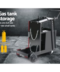 Giantz 4 Drawer Welding Trolley - Black