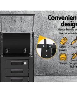 Giantz 4 Drawer Welding Trolley - Black