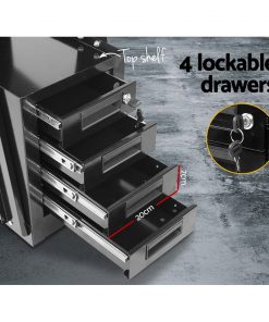 Giantz 4 Drawer Welding Trolley - Black