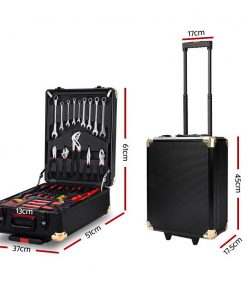816pcs Tool Kit Trolley Case Mechanics Box Toolbox Portable DIY Set BK