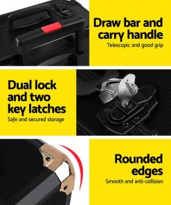 816pcs Tool Kit Trolley Case Mechanics Box Toolbox Portable DIY Set BK