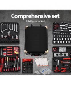 816pcs Tool Kit Trolley Case Mechanics Box Toolbox Portable DIY Set BK