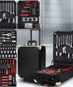 816pcs Tool Kit Trolley Case Mechanics Box Toolbox Portable DIY Set BK