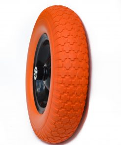 16" Flat Free Wheel Barrow Wheelbarrow Tire Solid Foam 5/8 Axle Cart Wagon