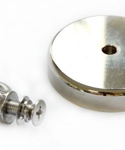 Round Neodymium Fishing Magnet with Countersunk Hole and Eyebolt, 500 LBS pull