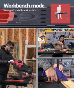 7in1 Work Bench Platform Station Workbench Hand Truck Trolley Sawhorse Creeper Black