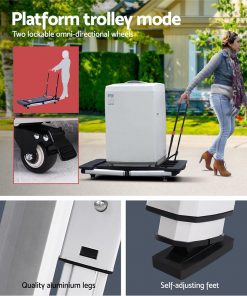 7in1 Work Bench Platform Station Workbench Hand Truck Trolley Sawhorse Creeper Black