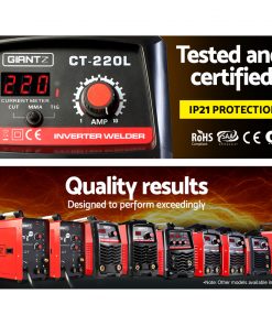 GIANTZ Plasma Cutter TIG GAS IGBT DC Inverter Welder 50A Portable Welding 220Amp