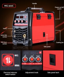 GIANTZ Inverter Welder Machine DC MIG MAG MMA Gas Gasless Welding Portable 300Amp