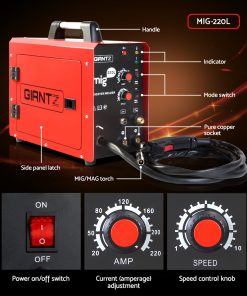 GIANTZ MIG MAG Welding Machine DC Inverter MMA Welder Gas Gasless Portable 220A