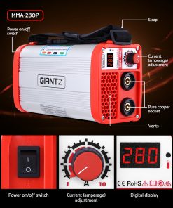 Giantz Portable 280A Inverter Welder DC MMA ARC Metal Stick Welding Machine IGBT