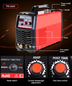 GIANTZ TIG Inverter Welder Portable MMA ARC Stick DC Gas Welding Machine 220Amp