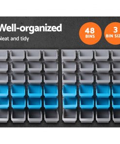 Giantz 48 Bin Wall Mounted Rack Storage Organiser