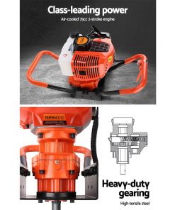Giantz 75CC Petrol Post Hole Digger Drill