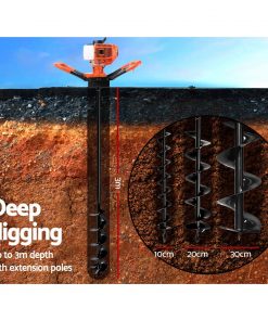 Giantz 75CC Petrol Post Hole Digger Drill
