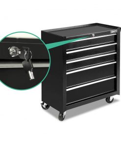 Giantz 5 Drawer Mechanic Tool Box Storage Trolley - Black