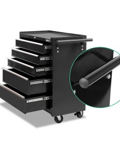 Giantz 5 Drawer Mechanic Tool Box Storage Trolley - Black