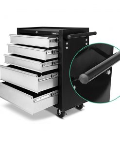 Giantz 5 Drawer Mechanic Tool Box Storage Trolley - Black & Grey