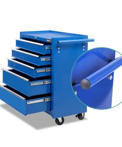 Giantz 5 Drawer Mechanic Tool Box Storage Trolley - Blue