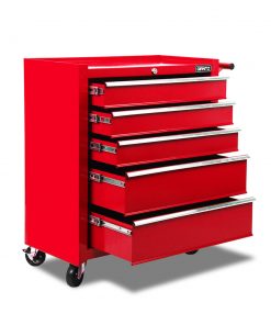 Giantz 5 Drawer Mechanic Tool Box Storage Trolley - Red