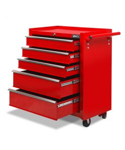 Giantz 5 Drawer Mechanic Tool Box Storage Trolley - Red