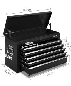 Giantz 9 Drawer Mechanic Tool Box Storage - Black