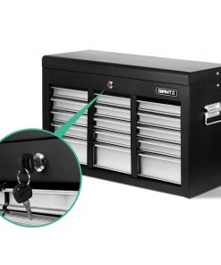 Giantz 9 Drawer Mechanic Tool Box Storage - Black & Grey