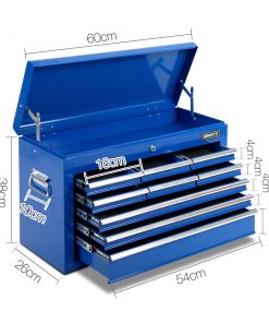 Giantz 9 Drawer Mechanic Tool Box Storage - Blue