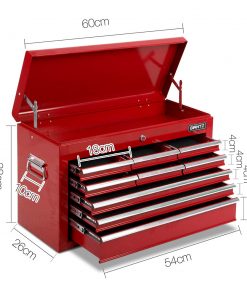 Giantz 9 Drawer Mechanic Tool Box Storage - Red