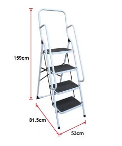 Foldable Non Slip 4 Step Steel Ladder