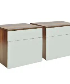 vidaXL Nightstand 2 pcs with One-Drawer Brown and White