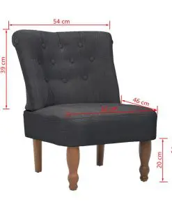 vidaXL French Chair Grey Fabric