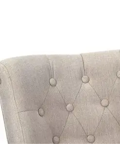 vidaXL French Chairs 2 pcs Cream Fabric