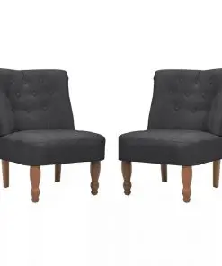 vidaXL French Chairs 2 pcs Grey Fabric