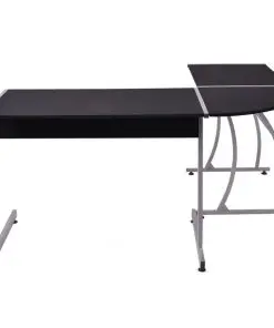 vidaXL Corner Desk L-Shaped Black