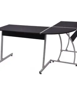 vidaXL Corner Desk L-Shaped Black