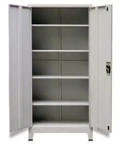 vidaXL Office Cabinet with 2 Doors Steel 90x40x180 cm Grey