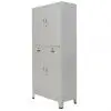 vidaXL Office Cabinet with 4 Doors Steel 90x40x180 cm Grey
