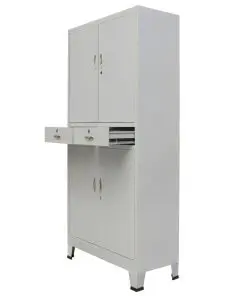 vidaXL Office Cabinet with 4 Doors Steel 90x40x180 cm Grey