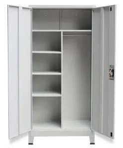 vidaXL Locker Cabinet with 2 Doors Steel 90x40x180 cm Grey