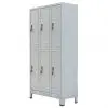 vidaXL Locker Cabinet with 6 Compartments Steel 90x45x180 cm Grey vidaXL Locker Cabinet with 6 Compartments Steel 90x45x180 cm Grey