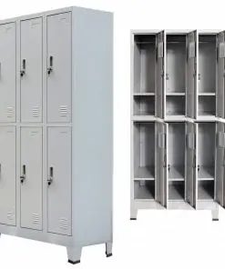 vidaXL Locker Cabinet with 6 Compartments Steel 90x45x180 cm Grey