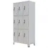 vidaXL Locker Cabinet with 9 Compartments Steel 90x45x180 cm Grey