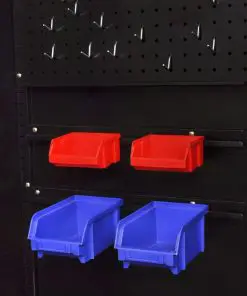 vidaXL Tool Cabinet with 2 Doors Steel 90x40x180 cm Black and Red