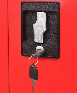 vidaXL Tool Cabinet with 2 Doors Steel 90x40x180 cm Black and Red