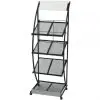 vidaXL Magazine Rack 47x40x134 cm Black and White A4